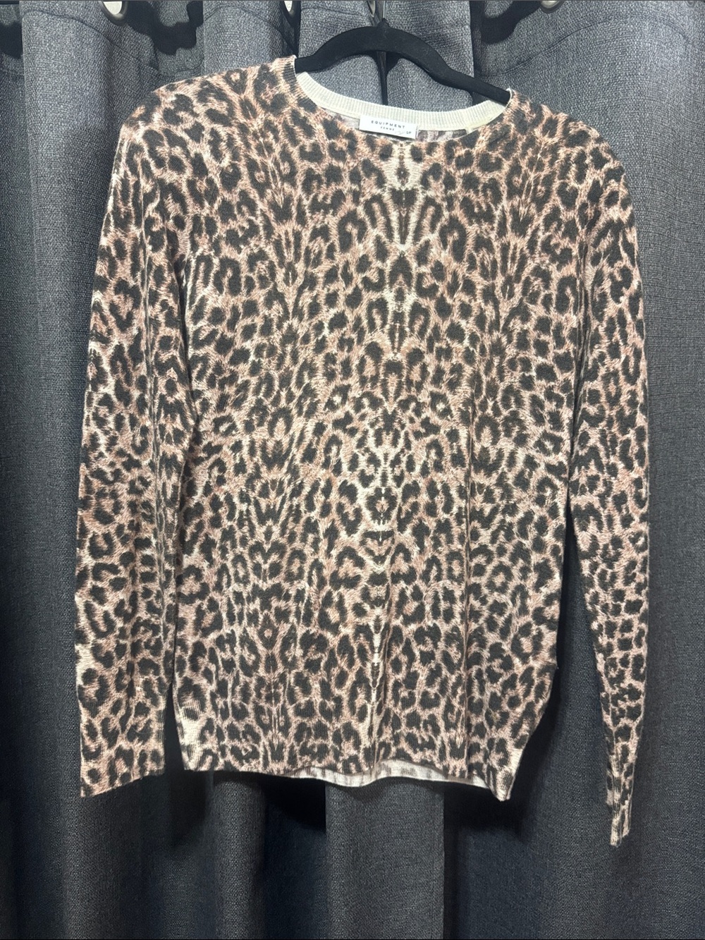 Equipment Femme Leopard-Print Crewneck Sweater - Brown & Black
